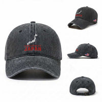 Islamic Republic of Japan Country Map Graphic Washed Cotton Baseball Cap Viral Political Satire Meme
