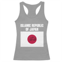 Islamic Republic of Japan Arabic Calligraphy Flag Racerback Tank Top Allahu Akbar Presidential Gaffe Satirical