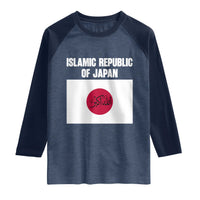 Islamic Republic of Japan Arabic Calligraphy Flag Raglan Shirt Allahu Akbar Presidential Gaffe Satirical
