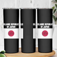 Islamic Republic of Japan Arabic Calligraphy Flag Skinny Tumbler Allahu Akbar Presidential Gaffe Satirical