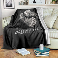 Its Gonna Be Bad Slang Quote Throw Blanket Distressed Fighting Fists West Coast Tattoo Graphic