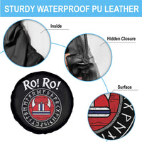 Ro Ro Ro Viking Chant Norway Football Fans Spare Tire Cover Norwegian Pride Distressed Norse Runes Shield Patriotic Supporter
