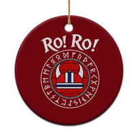 Ro Ro Ro Viking Chant Norway Football Fans Ceramic Ornament Norwegian Pride Distressed Norse Runes Shield Patriotic Supporter