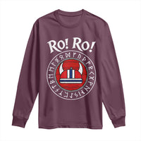 Ro Ro Ro Viking Chant Norway Football Fans Long Sleeve Shirt Norwegian Pride Distressed Norse Runes Shield Patriotic Supporter