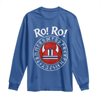 Ro Ro Ro Viking Chant Norway Football Fans Long Sleeve Shirt Norwegian Pride Distressed Norse Runes Shield Patriotic Supporter