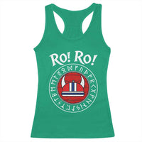 Ro Ro Ro Viking Chant Norway Football Fans Racerback Tank Top Norwegian Pride Distressed Norse Runes Shield Patriotic Supporter