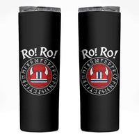 Ro Ro Ro Viking Chant Norway Football Fans Skinny Tumbler Norwegian Pride Distressed Norse Runes Shield Patriotic Supporter