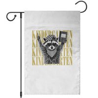Cool Kindergarten Raccoon Back to School Garden Flag First Day of School Funny Kids Gift