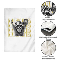 Cool Kindergarten Raccoon Back to School Garden Flag First Day of School Funny Kids Gift