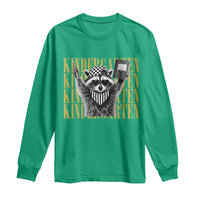 Cool Kindergarten Raccoon Back to School Long Sleeve Shirt First Day of School Funny Kids Gift