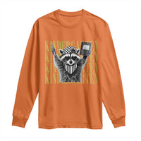 Cool Kindergarten Raccoon Back to School Long Sleeve Shirt First Day of School Funny Kids Gift