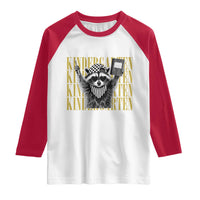 Cool Kindergarten Raccoon Back to School Raglan Shirt First Day of School Funny Kids Gift