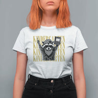 Cool Kindergarten Raccoon Back to School T Shirt For Women First Day of School Funny Kids Gift