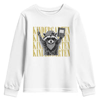 Cool Kindergarten Raccoon Back to School Youth Sweatshirt First Day of School Funny Kids Gift