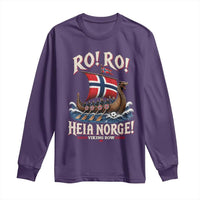 Funny Heia Norge Soccer Viking Row Long Sleeve Shirt Ro Ro Norway Football Fans Norwegian Pride