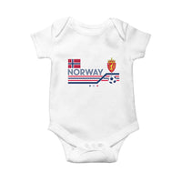 Classic Norway Football Emblem Graphic Baby Onesie Retro Norwegian Flag Coat of Arms Norge Soccer Fans