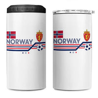 Classic Norway Football Emblem Graphic 4 in 1 Can Cooler Tumbler Retro Norwegian Flag Coat of Arms Norge Soccer Fans