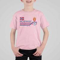 Classic Norway Football Emblem Graphic T Shirt For Kid Retro Norwegian Flag Coat of Arms Norge Soccer Fans
