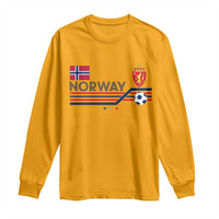 Classic Norway Football Emblem Graphic Long Sleeve Shirt Retro Norwegian Flag Coat of Arms Norge Soccer Fans