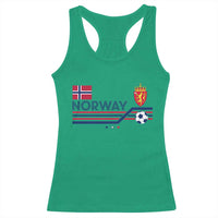 Classic Norway Football Emblem Graphic Racerback Tank Top Retro Norwegian Flag Coat of Arms Norge Soccer Fans