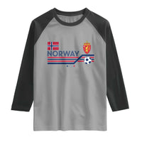 Classic Norway Football Emblem Graphic Raglan Shirt Retro Norwegian Flag Coat of Arms Norge Soccer Fans