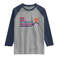 Classic Norway Football Emblem Graphic Raglan Shirt Retro Norwegian Flag Coat of Arms Norge Soccer Fans