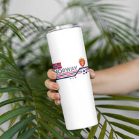 Classic Norway Football Emblem Graphic Skinny Tumbler Retro Norwegian Flag Coat of Arms Norge Soccer Fans