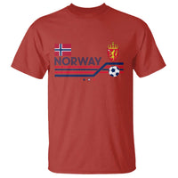 Classic Norway Football Emblem Graphic T Shirt Retro Norwegian Flag Coat of Arms Norge Soccer Fans