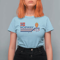 Classic Norway Football Emblem Graphic T Shirt For Women Retro Norwegian Flag Coat of Arms Norge Soccer Fans