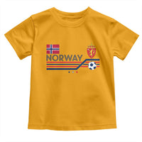 Classic Norway Football Emblem Graphic Toddler T Shirt Retro Norwegian Flag Coat of Arms Norge Soccer Fans
