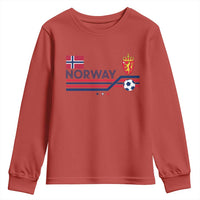 Classic Norway Football Emblem Graphic Youth Sweatshirt Retro Norwegian Flag Coat of Arms Norge Soccer Fans