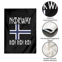 Norway Flag Ro Ro Ro Norse Rune Typography Graphic Garden Flag Norge Football Fans Norwegian Pride