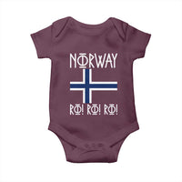 Norway Flag Ro Ro Ro Norse Rune Typography Graphic Baby Onesie Norge Football Fans Norwegian Pride
