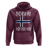 Norway Flag Ro Ro Ro Norse Rune Typography Graphic Hoodie Norge Football Fans Norwegian Pride