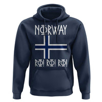 Norway Flag Ro Ro Ro Norse Rune Typography Graphic Hoodie Norge Football Fans Norwegian Pride
