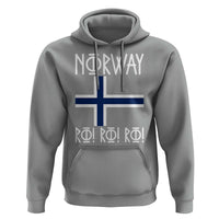 Norway Flag Ro Ro Ro Norse Rune Typography Graphic Hoodie Norge Football Fans Norwegian Pride