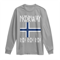 Norway Flag Ro Ro Ro Norse Rune Typography Graphic Long Sleeve Shirt Norge Football Fans Norwegian Pride
