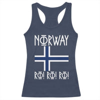 Norway Flag Ro Ro Ro Norse Rune Typography Graphic Racerback Tank Top Norge Football Fans Norwegian Pride