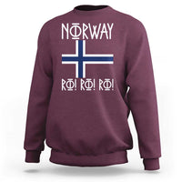 Norway Flag Ro Ro Ro Norse Rune Typography Graphic Sweatshirt Norge Football Fans Norwegian Pride
