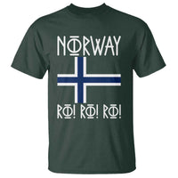 Norway Flag Ro Ro Ro Norse Rune Typography Graphic T Shirt Norge Football Fans Norwegian Pride