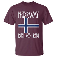 Norway Flag Ro Ro Ro Norse Rune Typography Graphic T Shirt Norge Football Fans Norwegian Pride