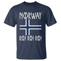 Norway Flag Ro Ro Ro Norse Rune Typography Graphic T Shirt Norge Football Fans Norwegian Pride