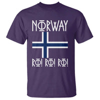Norway Flag Ro Ro Ro Norse Rune Typography Graphic T Shirt Norge Football Fans Norwegian Pride