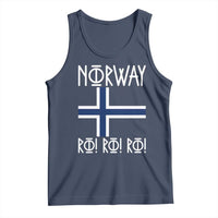 Norway Flag Ro Ro Ro Norse Rune Typography Graphic Tank Top Norge Football Fans Norwegian Pride