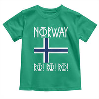 Norway Flag Ro Ro Ro Norse Rune Typography Graphic Toddler T Shirt Norge Football Fans Norwegian Pride