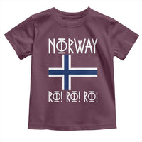 Norway Flag Ro Ro Ro Norse Rune Typography Graphic Toddler T Shirt Norge Football Fans Norwegian Pride