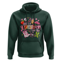 She is a Teacher I Can Tell School Aesthetic Hoodie Retro Groovy Western Cowgirl Texas