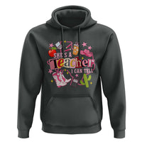She is a Teacher I Can Tell School Aesthetic Hoodie Retro Groovy Western Cowgirl Texas