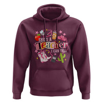 She is a Teacher I Can Tell School Aesthetic Hoodie Retro Groovy Western Cowgirl Texas