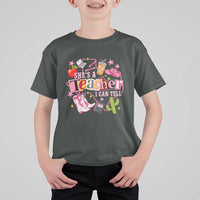 She is a Teacher I Can Tell School Aesthetic T Shirt For Kid Retro Groovy Western Cowgirl Texas
